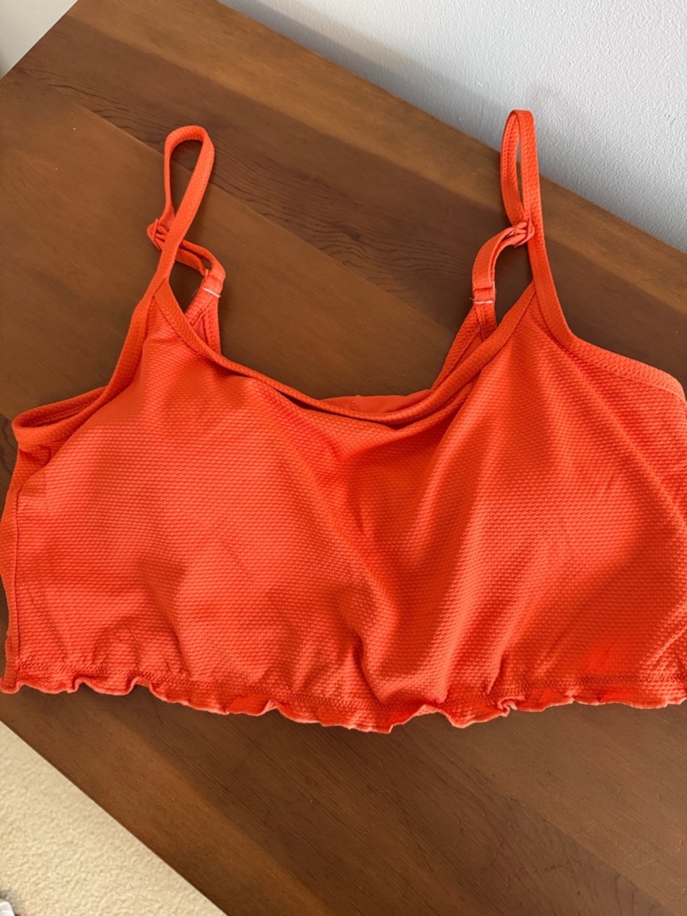 aerie Orange Textured Swim Bralette